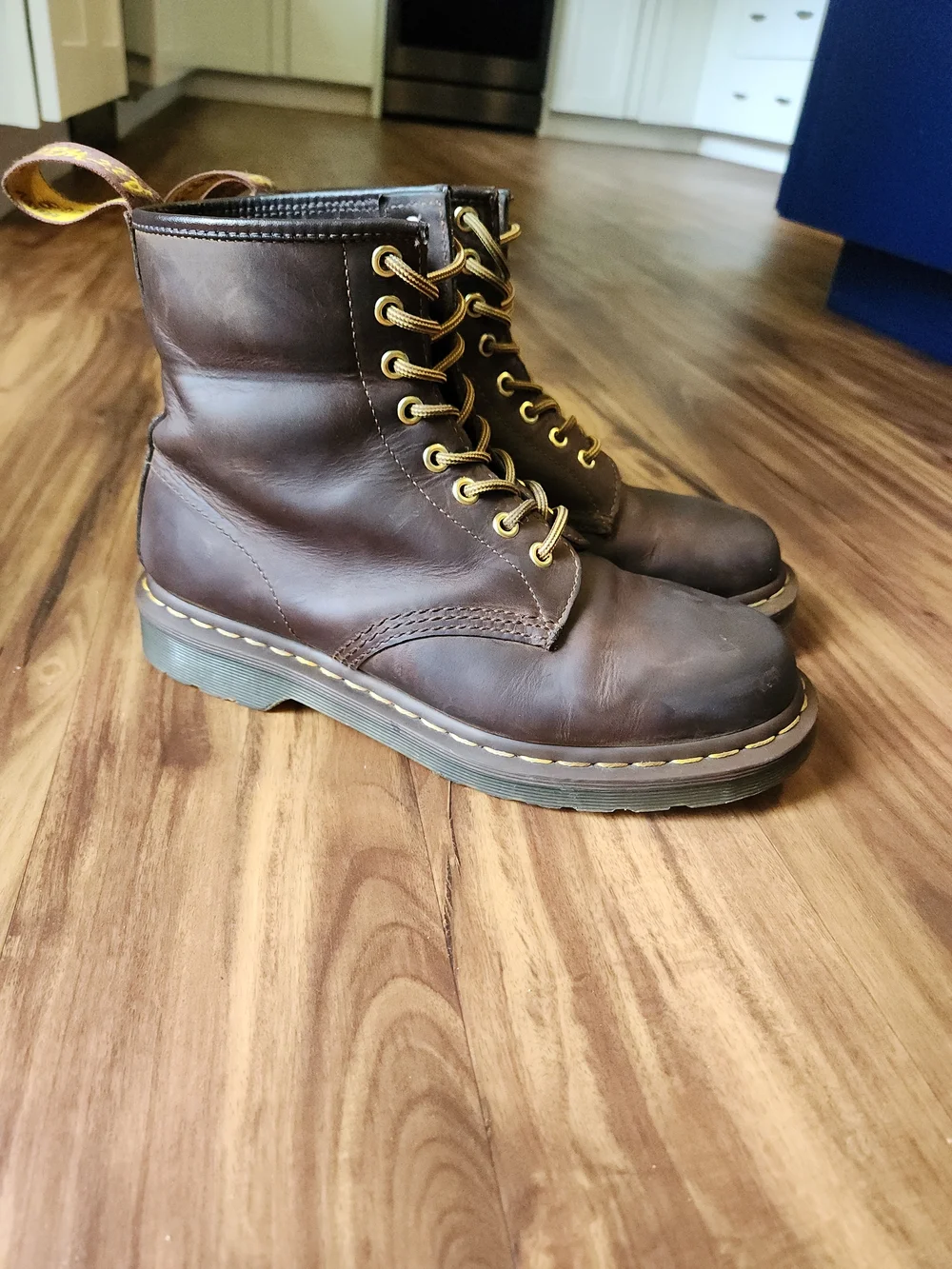 Doc Martens 1460 Crazy Horse Brown Leather Boots Mens 7 Women's 8 Original Box📦